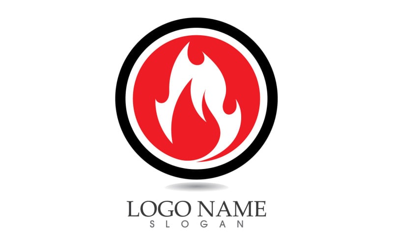 Fire and flame oil and gas symbol vector logo v37 Logo Template