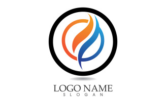 Fire and flame oil and gas symbol vector logo v38