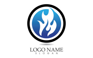 Fire and flame oil and gas symbol vector logo v39