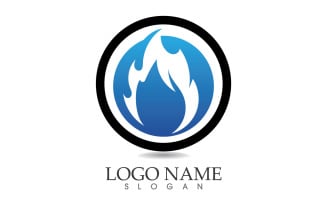 Fire and flame oil and gas symbol vector logo v41