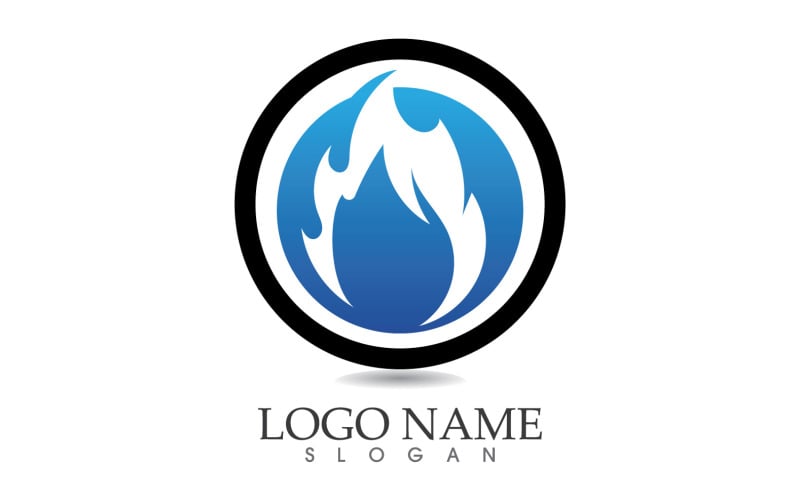Fire and flame oil and gas symbol vector logo v41 Logo Template