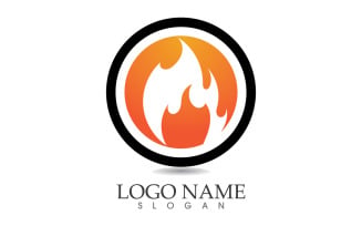 Fire and flame oil and gas symbol vector logo v42