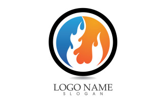 Fire and flame oil and gas symbol vector logo v43