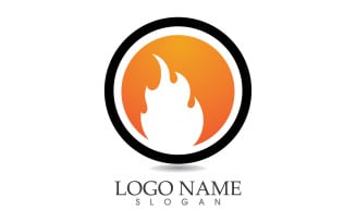 Fire and flame oil and gas symbol vector logo v45