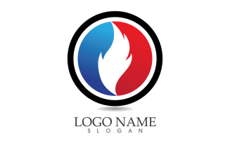 Fire and flame oil and gas symbol vector logo v46