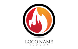 Fire and flame oil and gas symbol vector logo v47