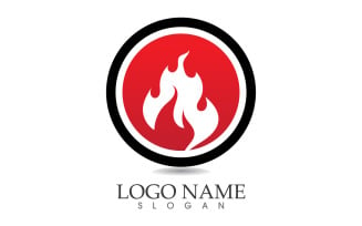Fire and flame oil and gas symbol vector logo v48