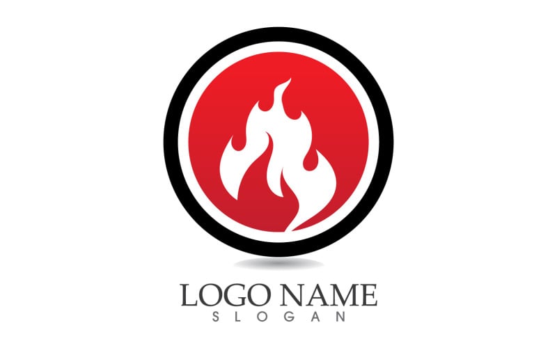 Fire and flame oil and gas symbol vector logo v48 Logo Template
