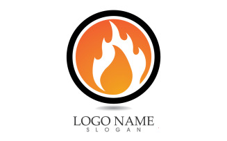 Fire and flame oil and gas symbol vector logo v49