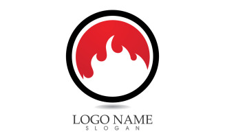 Fire and flame oil and gas symbol vector logo v50