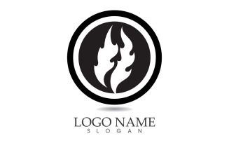Fire and flame oil and gas symbol vector logo v51
