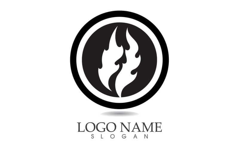 Fire and flame oil and gas symbol vector logo v51 Logo Template