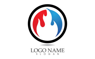 Fire and flame oil and gas symbol vector logo v52