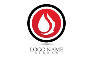 Fire and flame oil and gas symbol vector logo v53