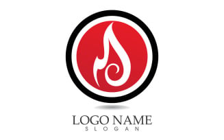 Fire and flame oil and gas symbol vector logo v54