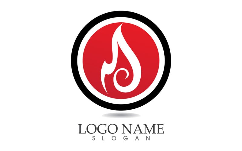 Fire and flame oil and gas symbol vector logo v54 Logo Template