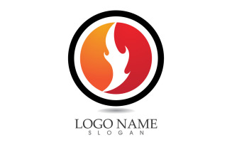 Fire and flame oil and gas symbol vector logo v56