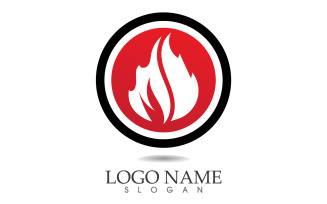 Fire and flame oil and gas symbol vector logo v57