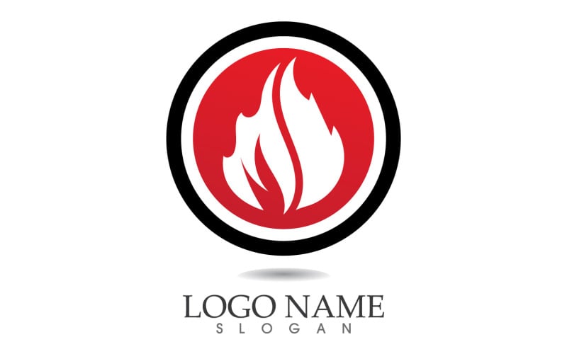 Fire and flame oil and gas symbol vector logo v57 Logo Template