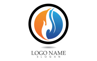Fire and flame oil and gas symbol vector logo v58