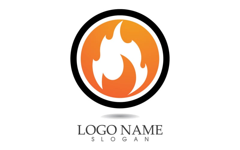 Fire and flame oil and gas symbol vector logo v59 Logo Template
