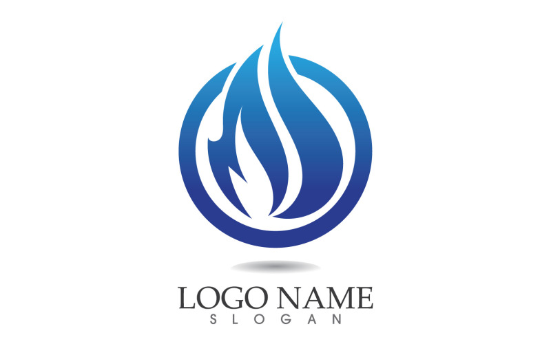 Fire and flame oil and gas symbol vector logo v60 Logo Template