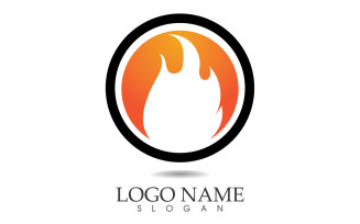 Fire and flame oil and gas symbol vector logo v61
