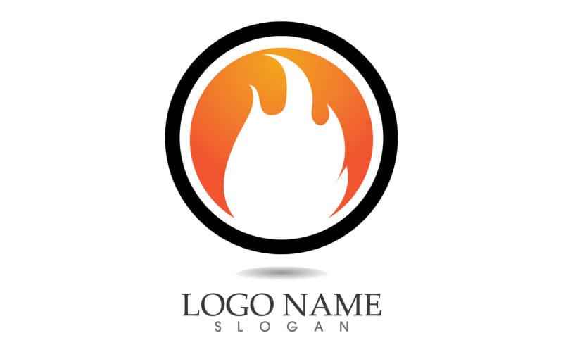 Fire and flame oil and gas symbol vector logo v61 Logo Template