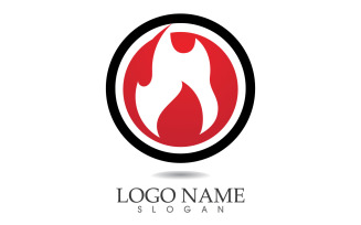 Fire and flame oil and gas symbol vector logo v62