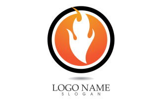 Fire and flame oil and gas symbol vector logo v63