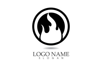 Fire and flame oil and gas symbol vector logo v64