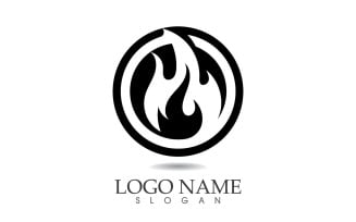 Fire and flame oil and gas symbol vector logo v65