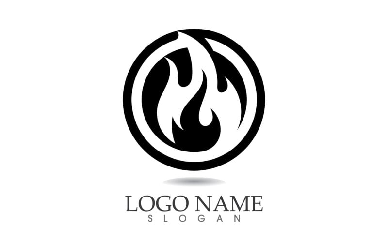 Fire and flame oil and gas symbol vector logo v65 Logo Template