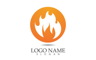 Fire and flame oil and gas symbol vector logo v66