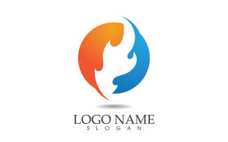 Fire and flame oil and gas symbol vector logo v67