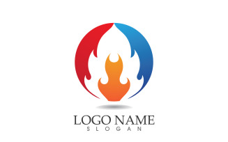 Fire and flame oil and gas symbol vector logo v69