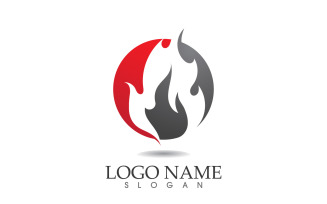 Fire and flame oil and gas symbol vector logo v70
