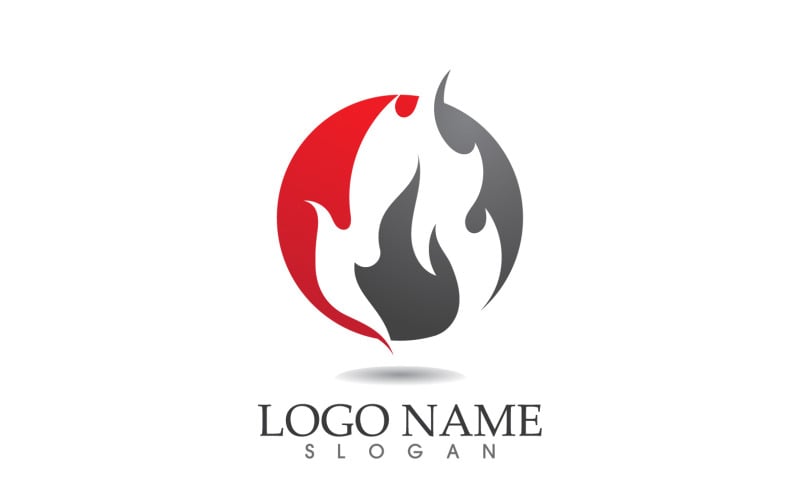 Fire and flame oil and gas symbol vector logo v70 Logo Template