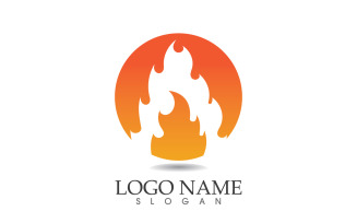 Fire and flame oil and gas symbol vector logo v71