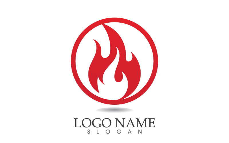 Fire and flame oil and gas symbol vector logo v73 Logo Template
