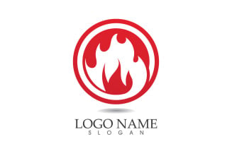 Fire and flame oil and gas symbol vector logo v74