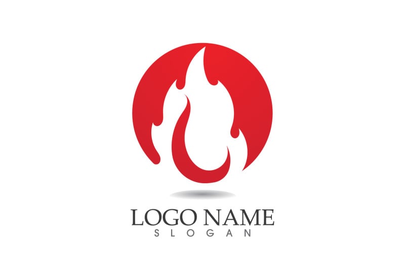 Fire and flame oil and gas symbol vector logo v75 Logo Template