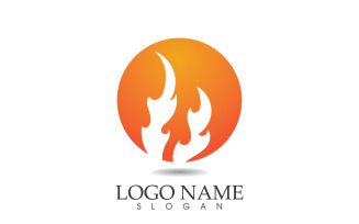 Fire and flame oil and gas symbol vector logo v76