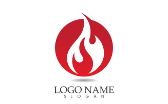 Fire and flame oil and gas symbol vector logo v78