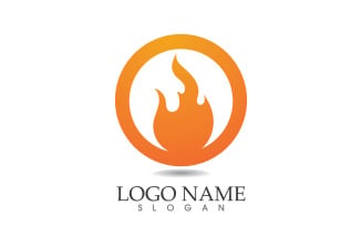 Fire and flame oil and gas symbol vector logo v80