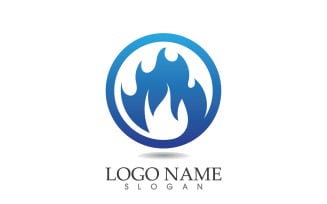 Fire and flame oil and gas symbol vector logo v82