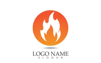Fire and flame oil and gas symbol vector logo v84