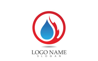 Fire and flame oil and gas symbol vector logo v85