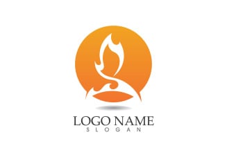 Fire and flame oil and gas symbol vector logo v86