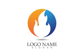 Fire and flame oil and gas symbol vector logo v87